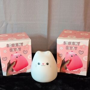 White Cat-Shaped Silicone Toy Light